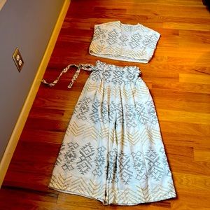 Free People crop top and pants set